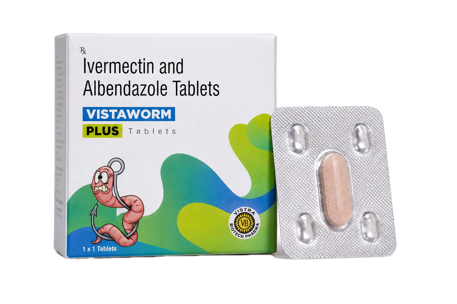 Vistaworm Plus Ivermectin and Albendazole tablets 1 × 1 carton