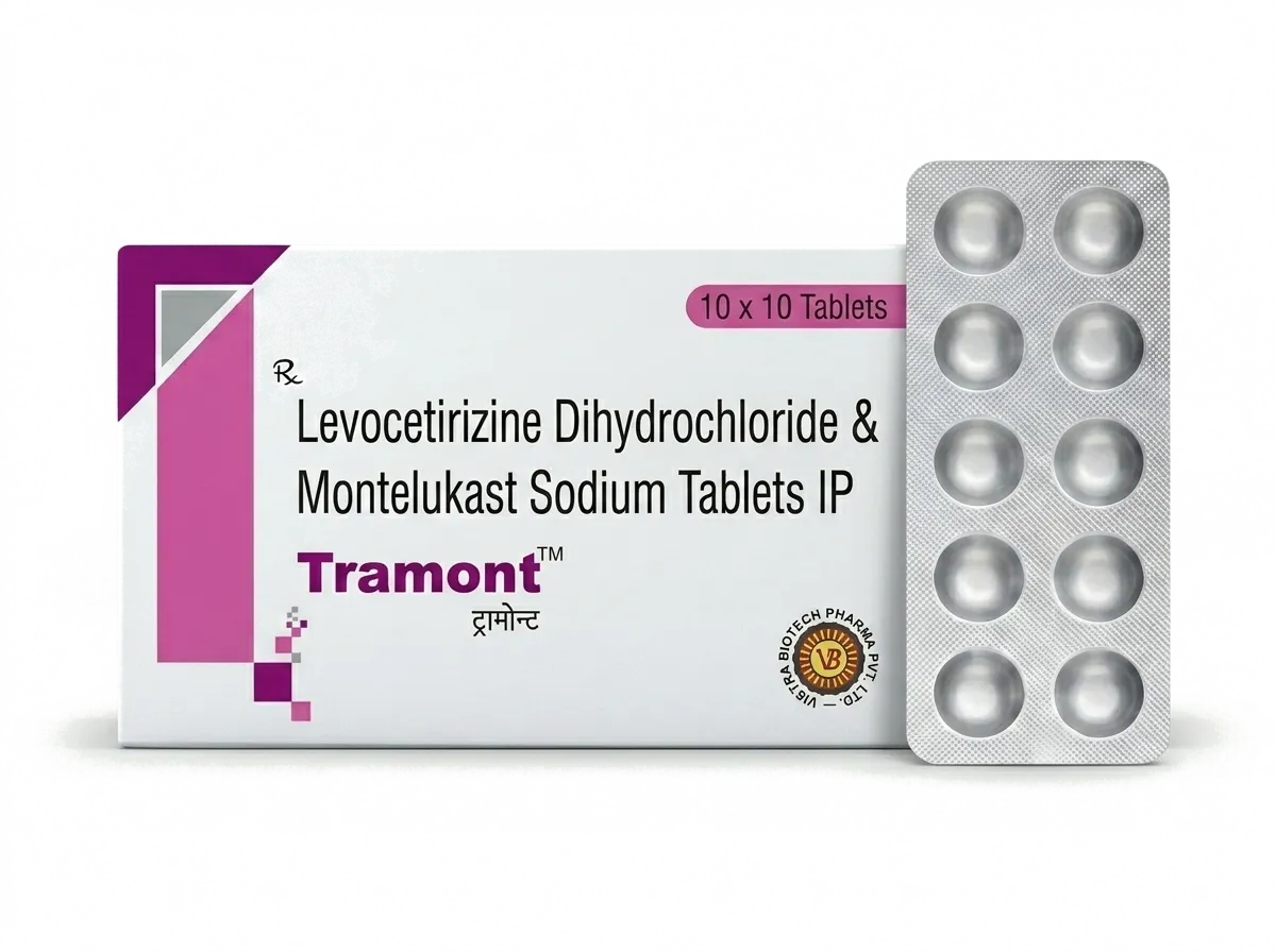 Tramont Levocetirizine and Montelukast tablets 10 × 10 carton