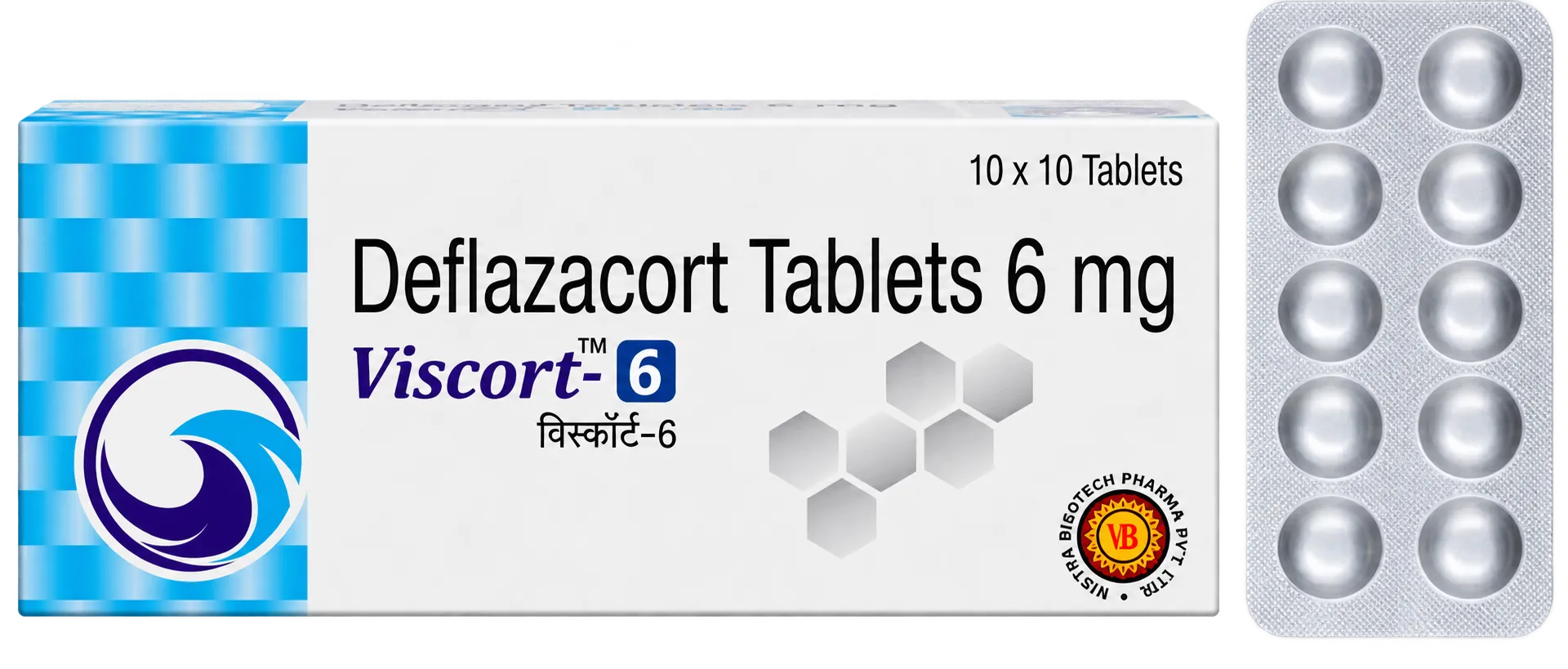 Viscort-6 Deflazacort 6 mg tablets 10 × 10 carton