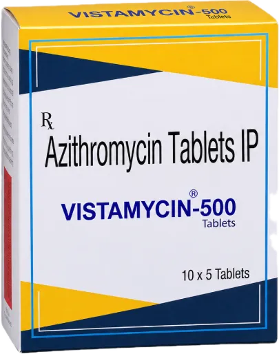 Vistamycin-500 Azithromycin tablets 10 × 5 carton